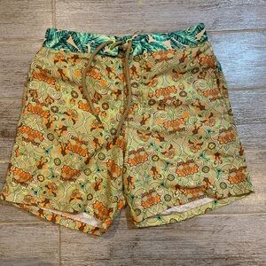 Maaji Yellow Paisley Swim Trunks Size Large
